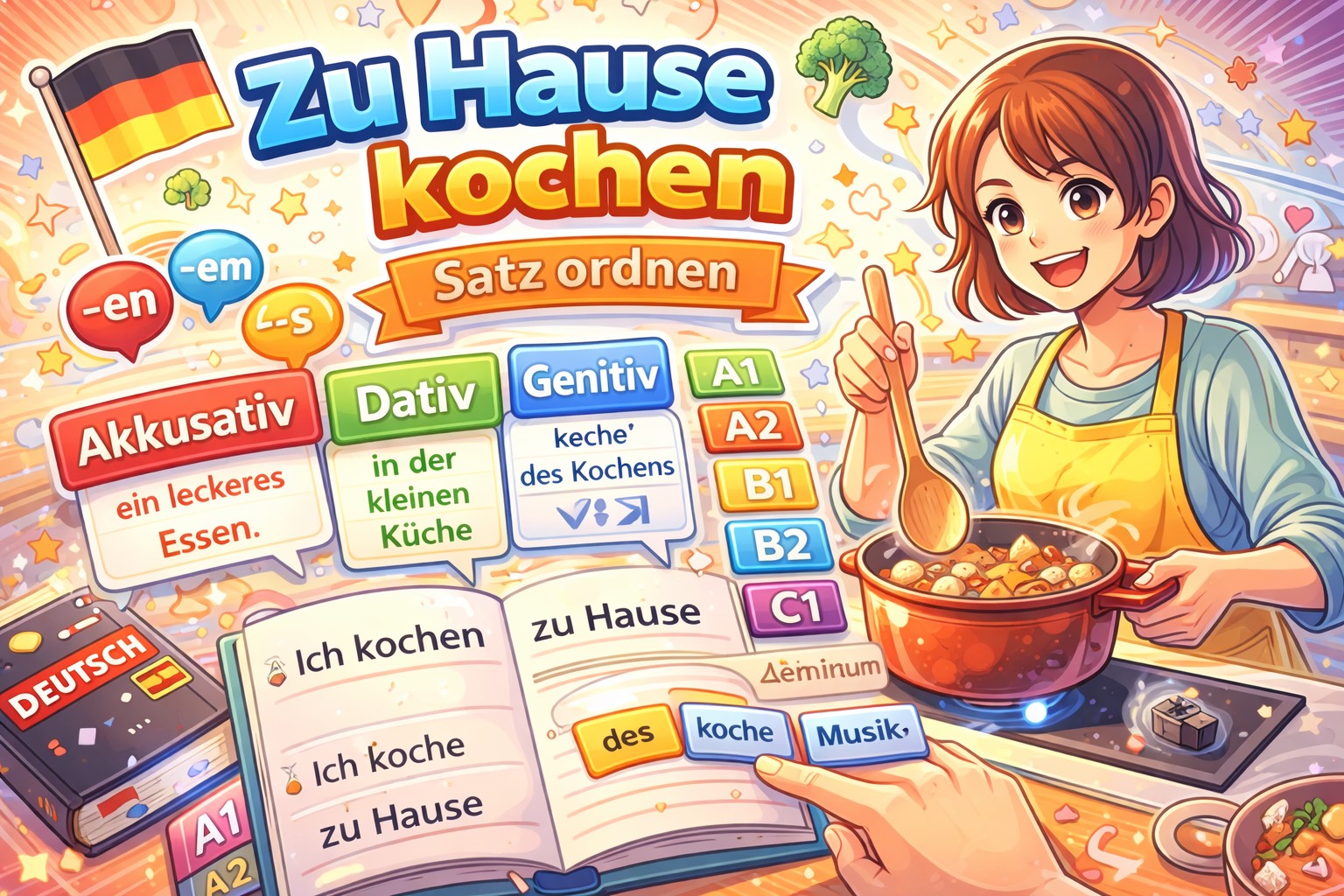 Learn German at Home with Simple Sentence Practice