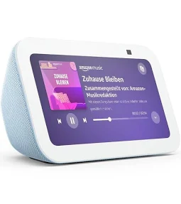 Echo Show 5 (Newest gen) I Compact smart touchscreen with Alexa for smart home control and more I Cloud Blue