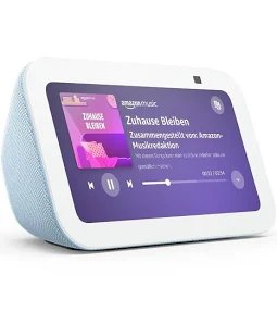 Echo Show 5 (Newest gen) I Compact smart touchscreen with Alexa for smart home control and more I Cloud Blue