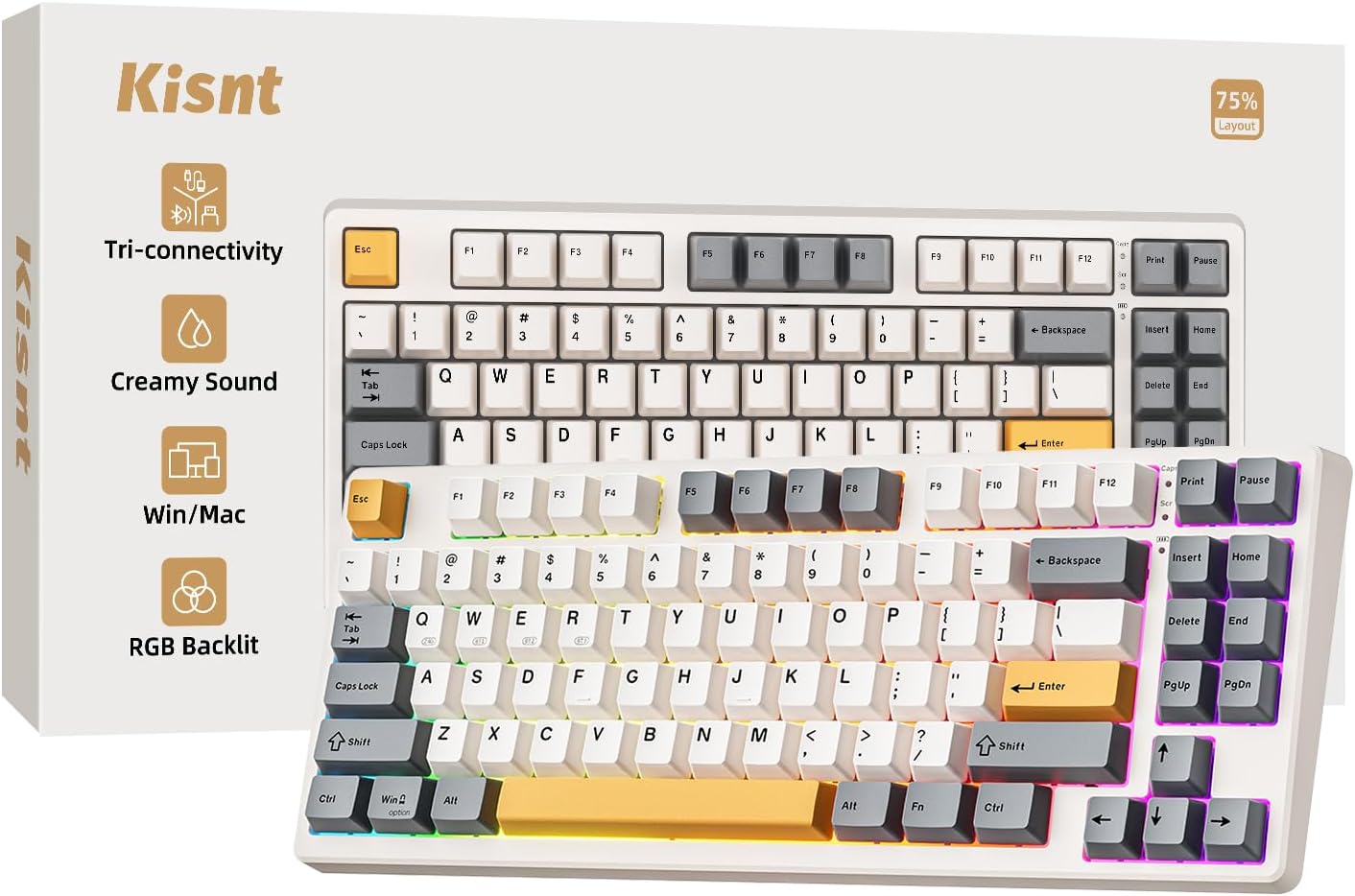 PROMOTION: ⌨️ Retro Style Meets Modern Gaming — Kisnt KN85 Wireless Mechanical Keyboard 🎮