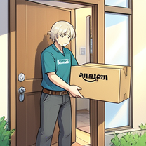 TELC B1.1 Bildbeschreibung: An Amazon delivery arriving at a house