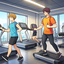 TELC B1.1 Bildbeschreibung: People exercising at a Fitness First gym