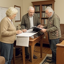 TELC B1.2 Bildbeschreibung: A family discussing a major purchase