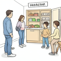 TELC B1.2 Bildbeschreibung: A family planning their monthly budget