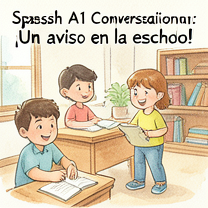 Spanish A1 Conversational: ¡Un aviso en la escuela!