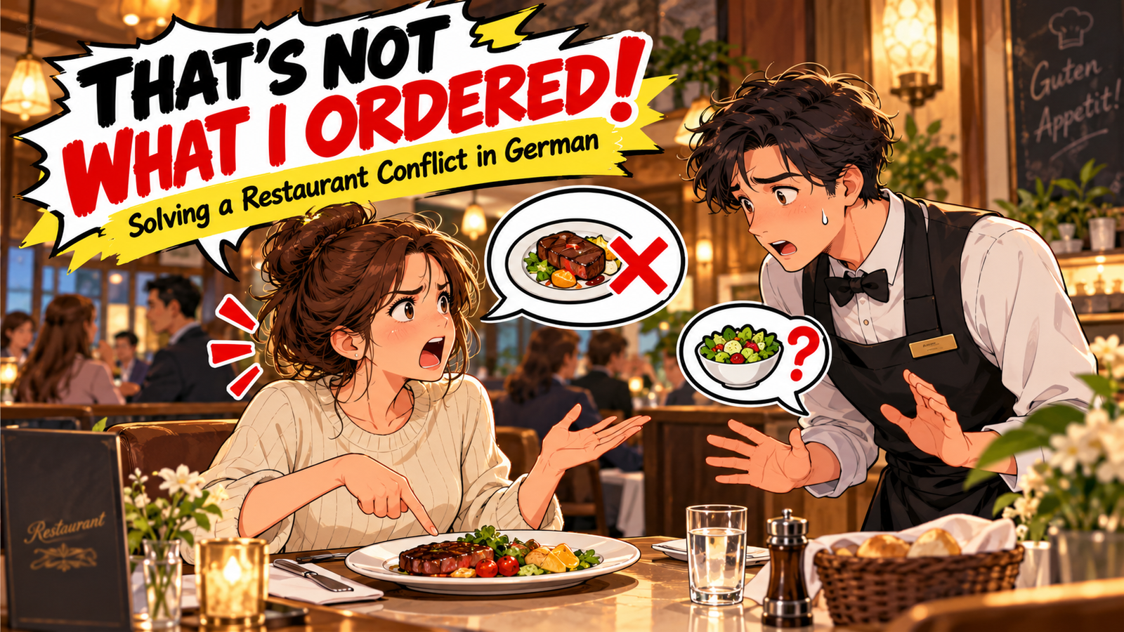 🍽️ “That’s Not What I Ordered!” — Solving a Restaurant Conflict in German